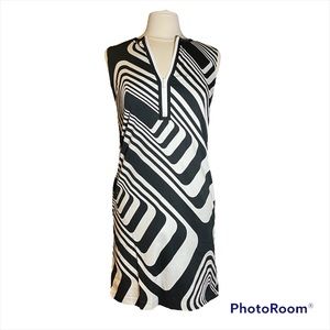 Joe Fresh sleeveless black/white geometric print shift dress Size 0